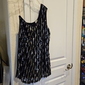 Black Sequin Sleeveless Top